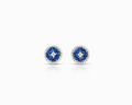 Sapphire Natural and Diamond Flower Earrings