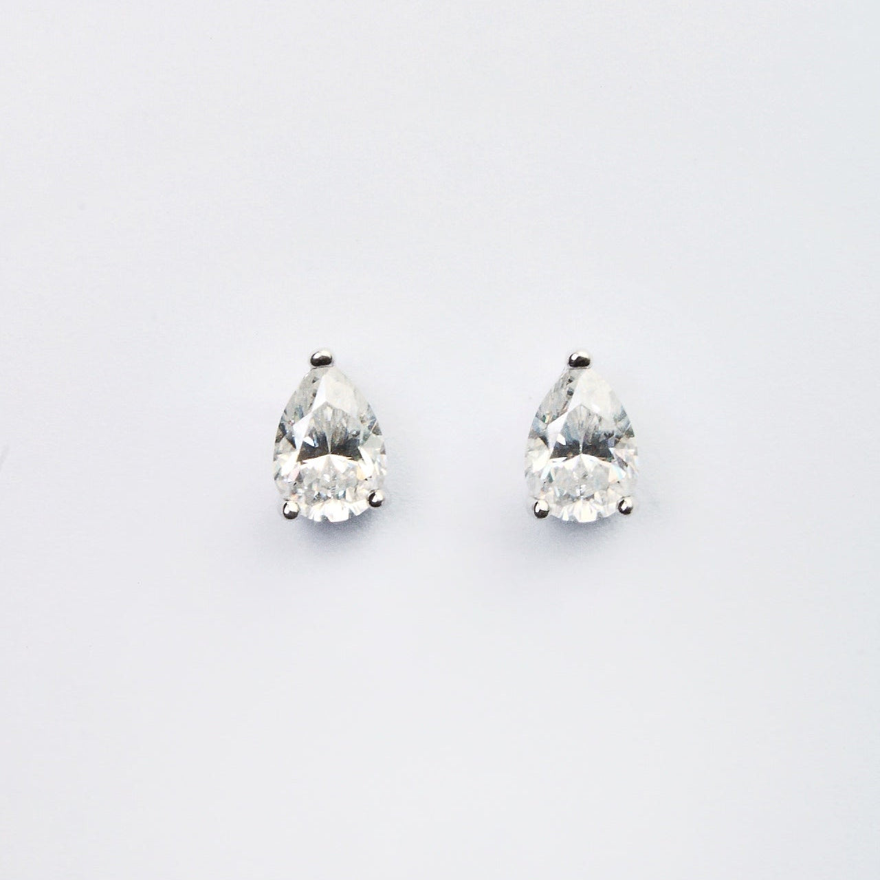Pear Moissanite Studs