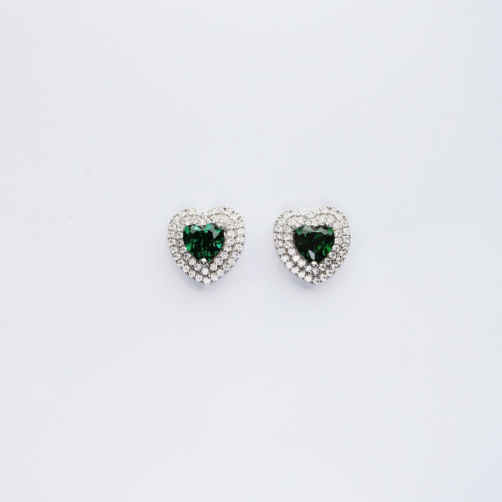 Heart Green Topaz Earrings