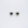 Heart Green Topaz Earrings
