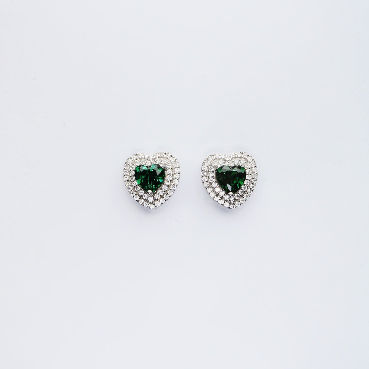 Heart Green Topaz Earrings