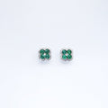 Flowers Genuine Emerald Earrings