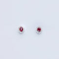 Oval Studs Mini Natural Ruby