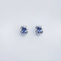 Oval Baguette Blue Earrings