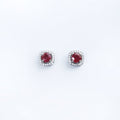 Squared Man-Mad Ruby Earrings