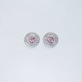 Round Pink Moissanite Earrings