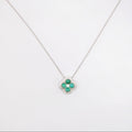 Flowers Genuine Emerald Necklace