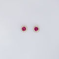 Circle Red Gold Earrings
