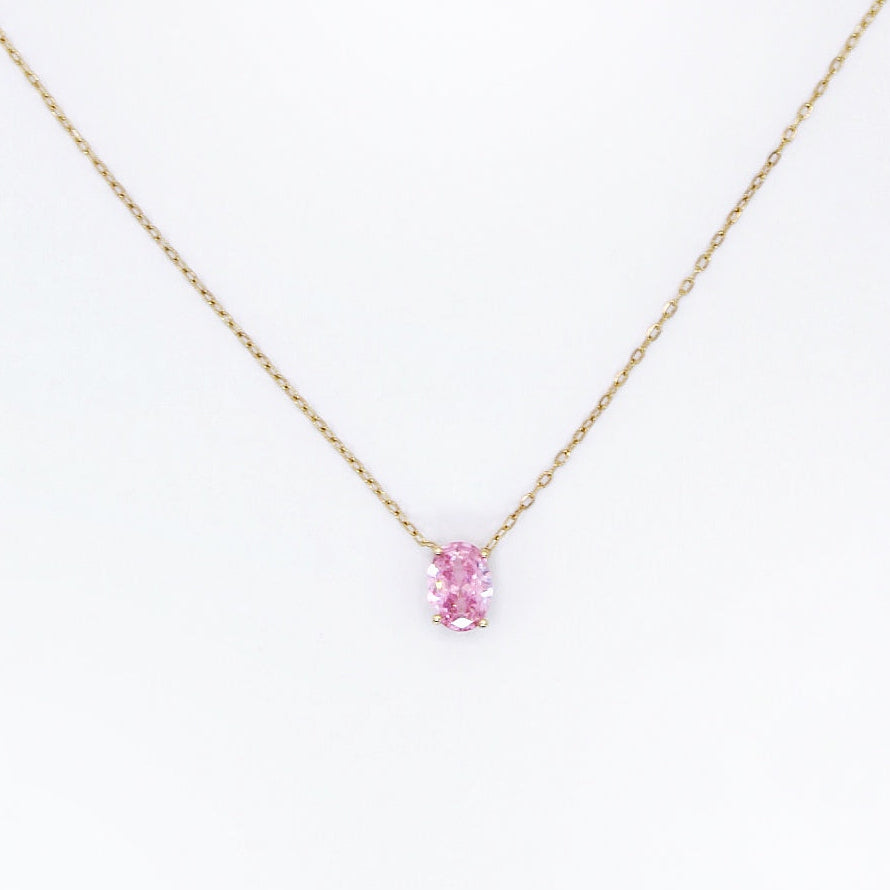 Pink Oval Necklace