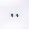 Emerald Oval Earring with white topaz