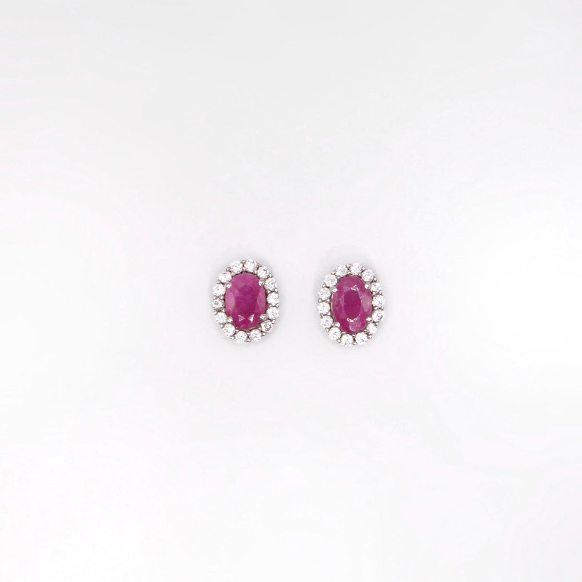 Natural Ruby Oval Earring