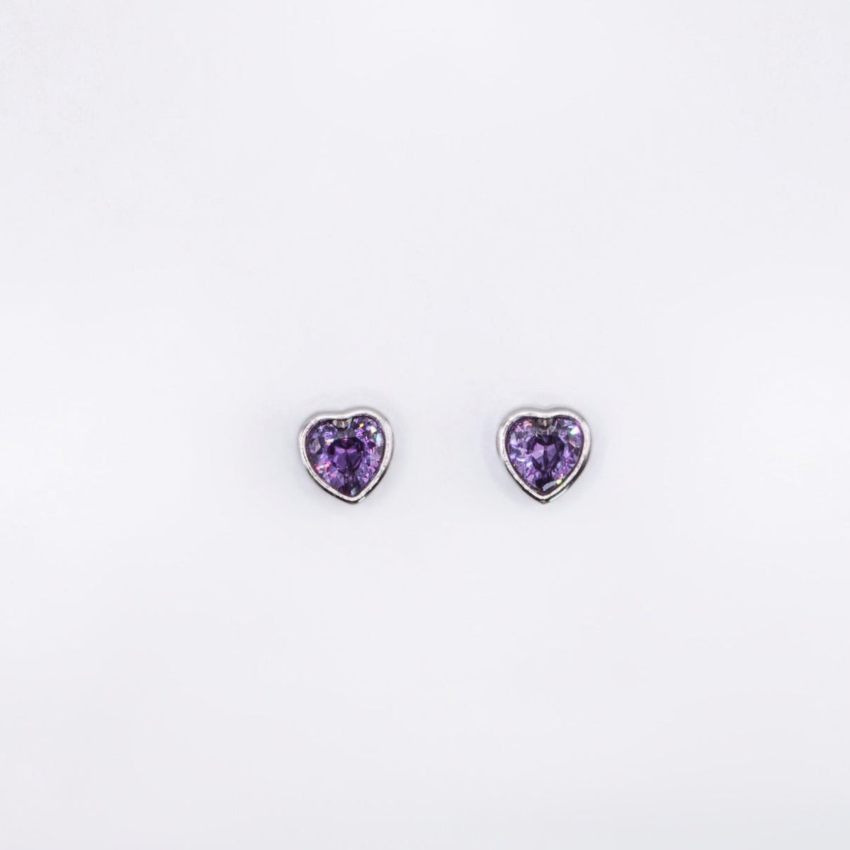 Amethyst Heart Earring