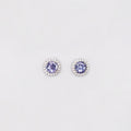 Tanzanite Earrings with White Topaz