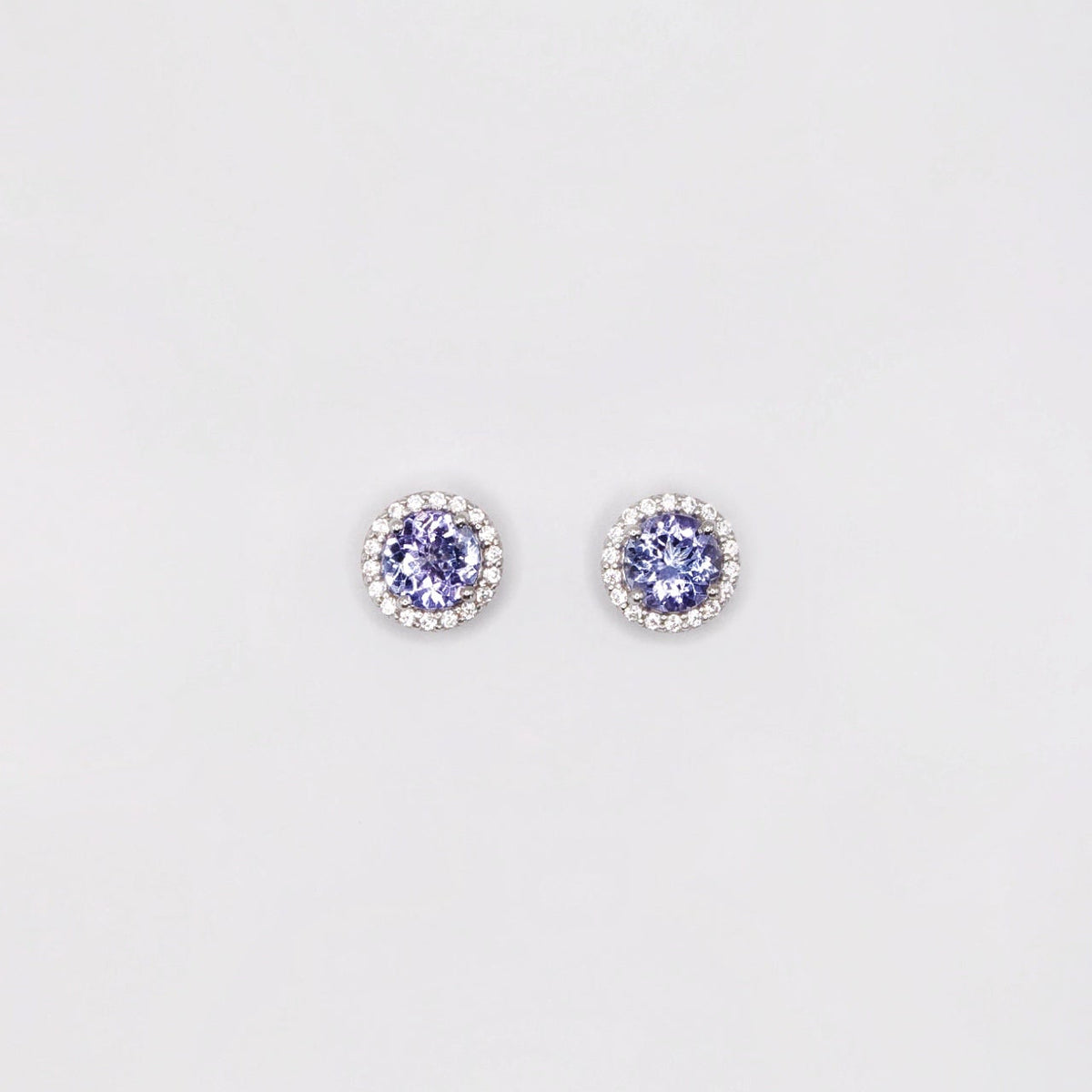 Tanzanite Earrings with White Topaz